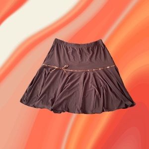 Y2K Mermaid Brown Bow Skirt
